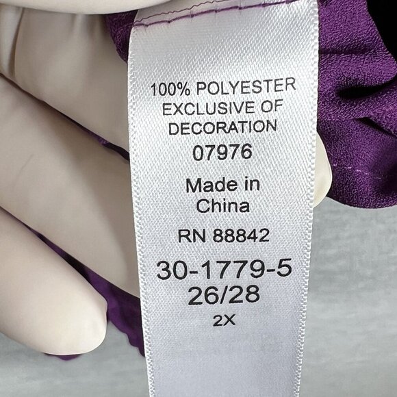 Woman Within NEW 2X 26-28 Purple Pleated Top Studded Bell Sleeves Fairycore - Picture 15 of 16